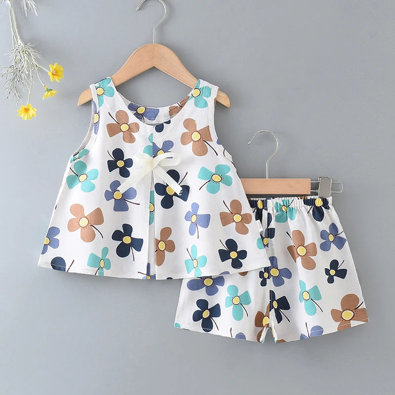 Ensemble fille sans manches en viscose – CLEVI Paris