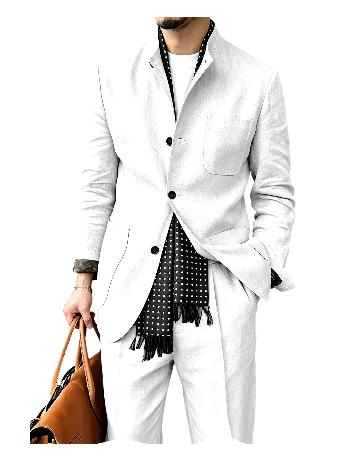 Costume homme 2 pièces en lin, veste et pantalon – CLEVI Paris