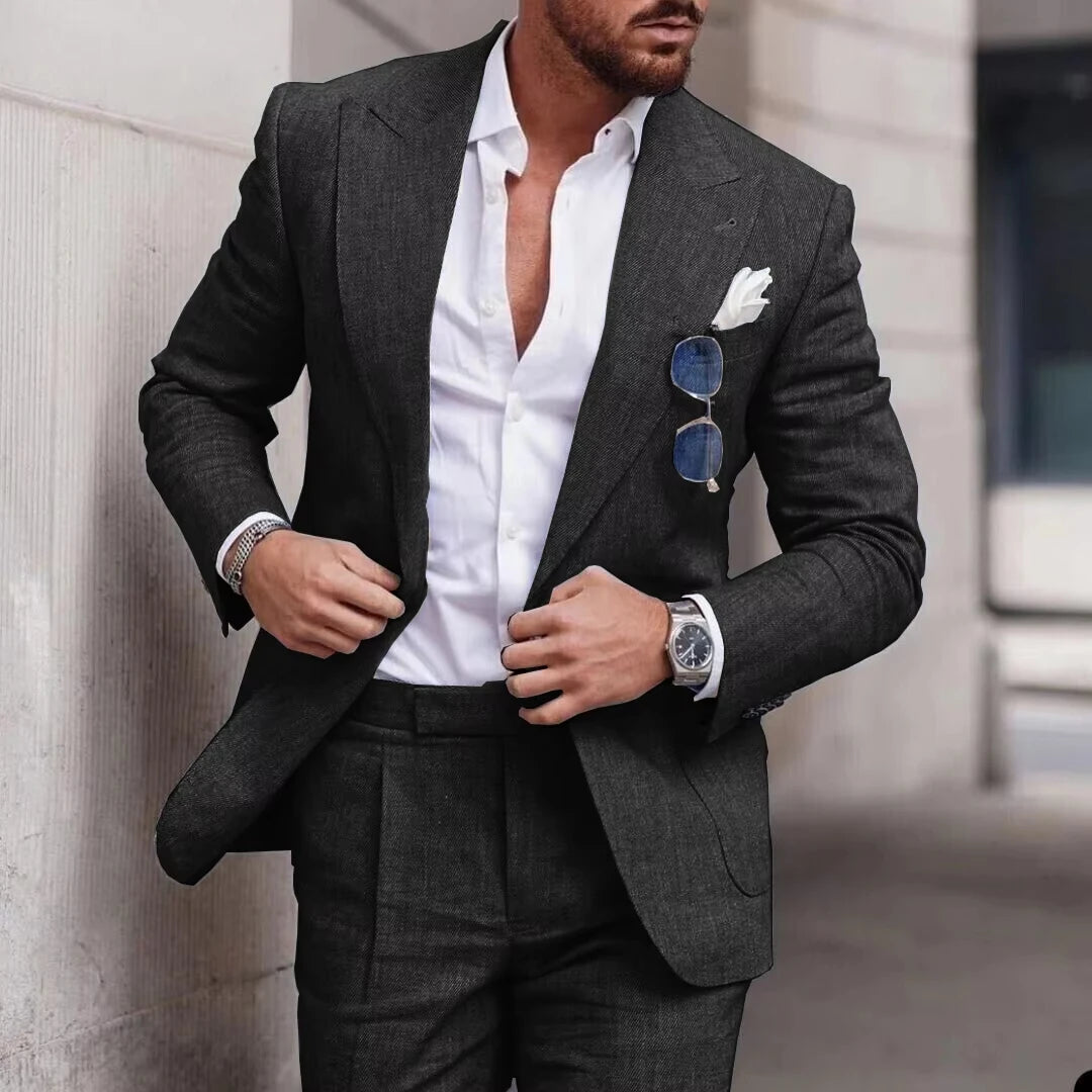 Costume Lin Homme 2 Pièces Coupe Ajustée – CLEVI Paris