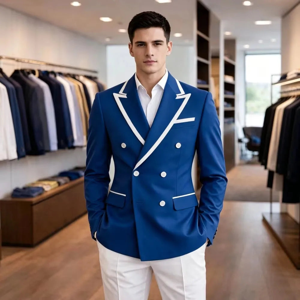 Blazer homme double boutonnage ajusté – CLEVI Paris