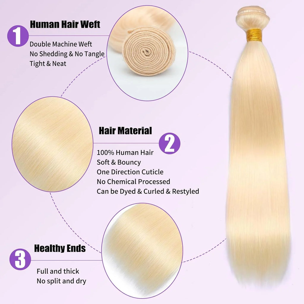 Bundles Cheveux Humains Lisses 613 Blonde Miel Smilegirl – CLEVI Paris