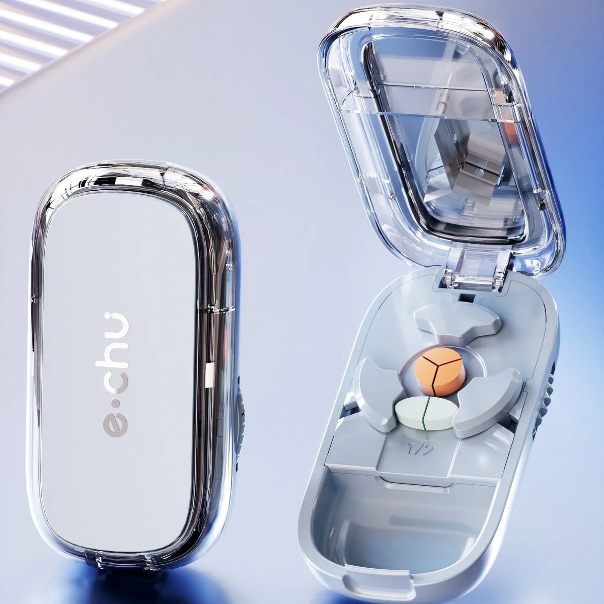 Pilulier portable avec option coupe-comprimés – CLEVI Paris