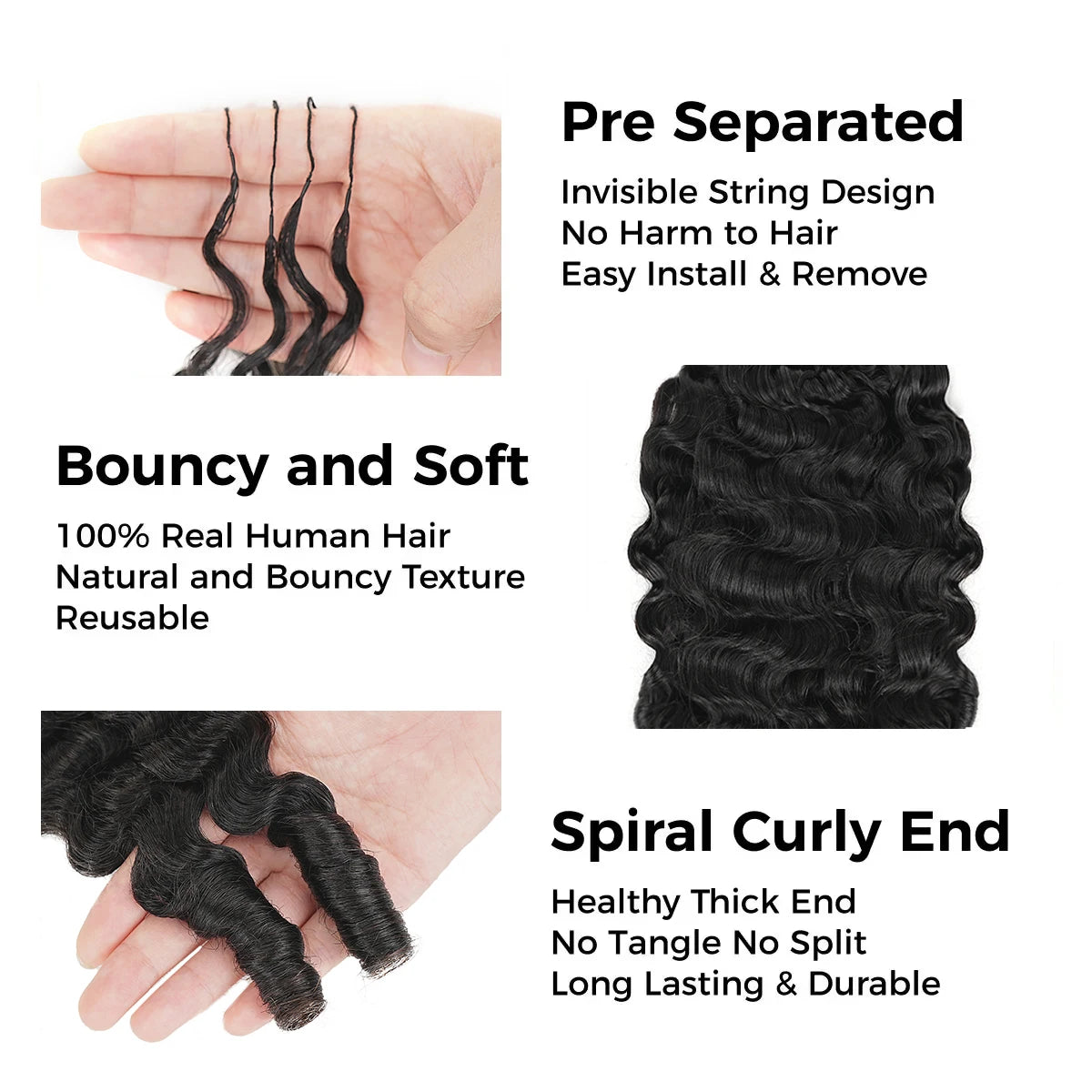 Extensions Crochet Burmese Curly Cheveux Humains Remy Hair Deep Wave 12-30 Pouces – CLEVI Paris