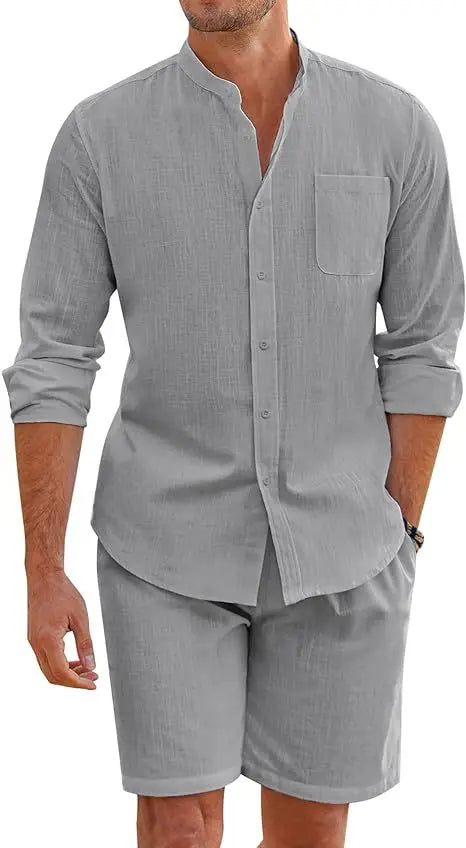 Ensemble homme chemise et short en coton – CLEVI Paris