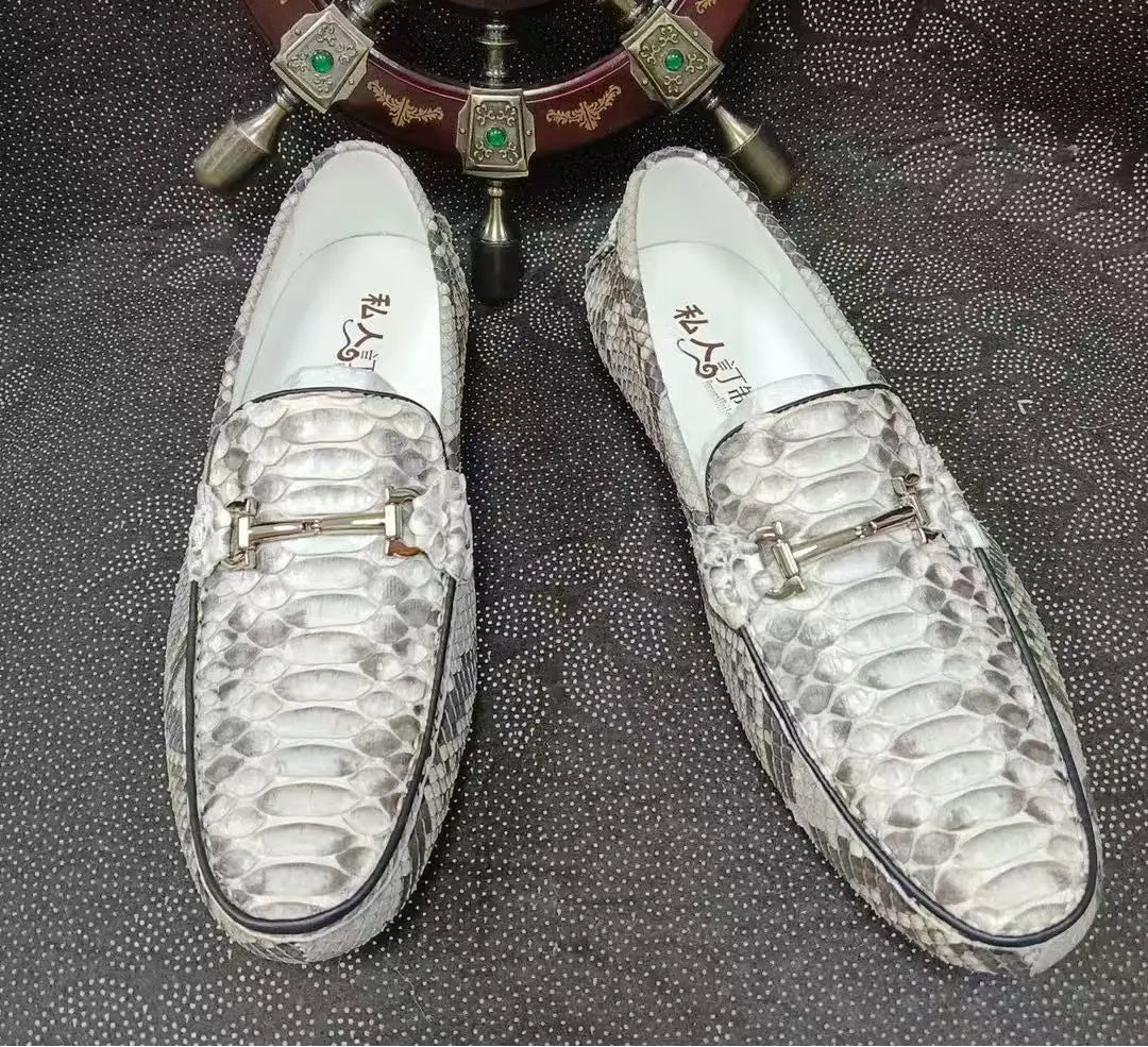 Chaussures homme en peau de python à enfiler – CLEVI Paris