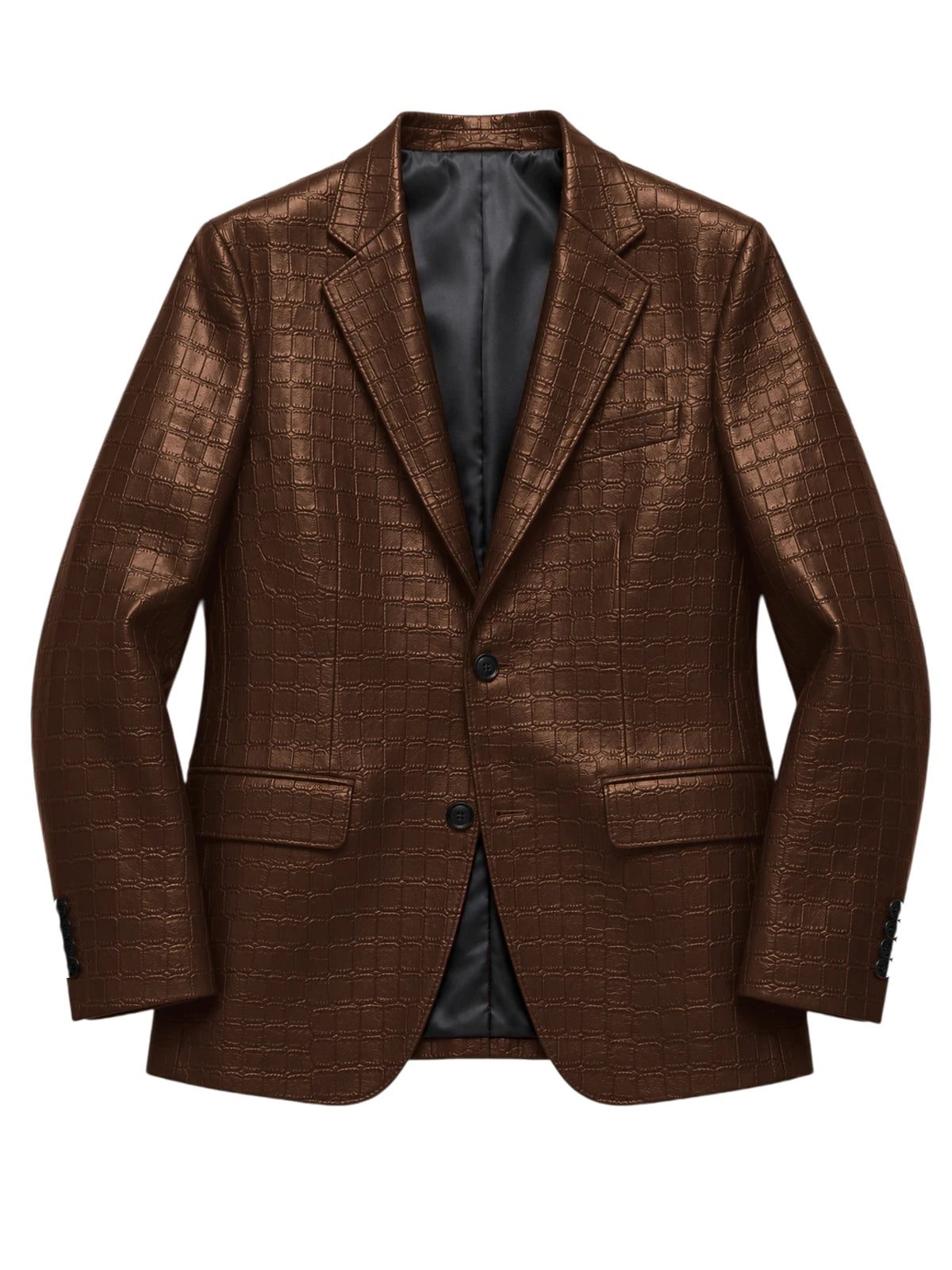 Blazer homme simili cuir crocodile à 2 boutons – CLEVI Paris