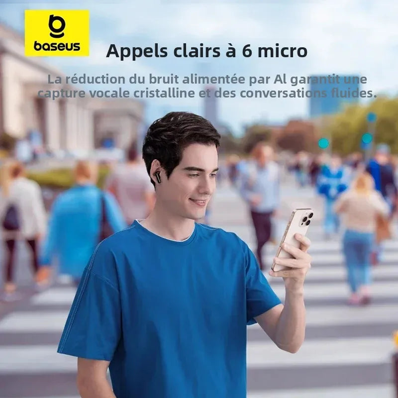 Écouteurs Baseus EP10 Pro ANC Bluetooth 6.0 LDAC Hi-Res 6 Micros IP55 – CLEVI Paris