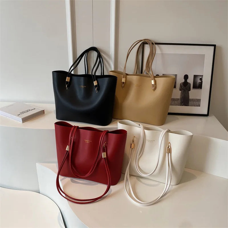 Grand Sac Épaule PU Femme Style Classique 37x12x25cm 600g Décor Lettres – CLEVI Paris
