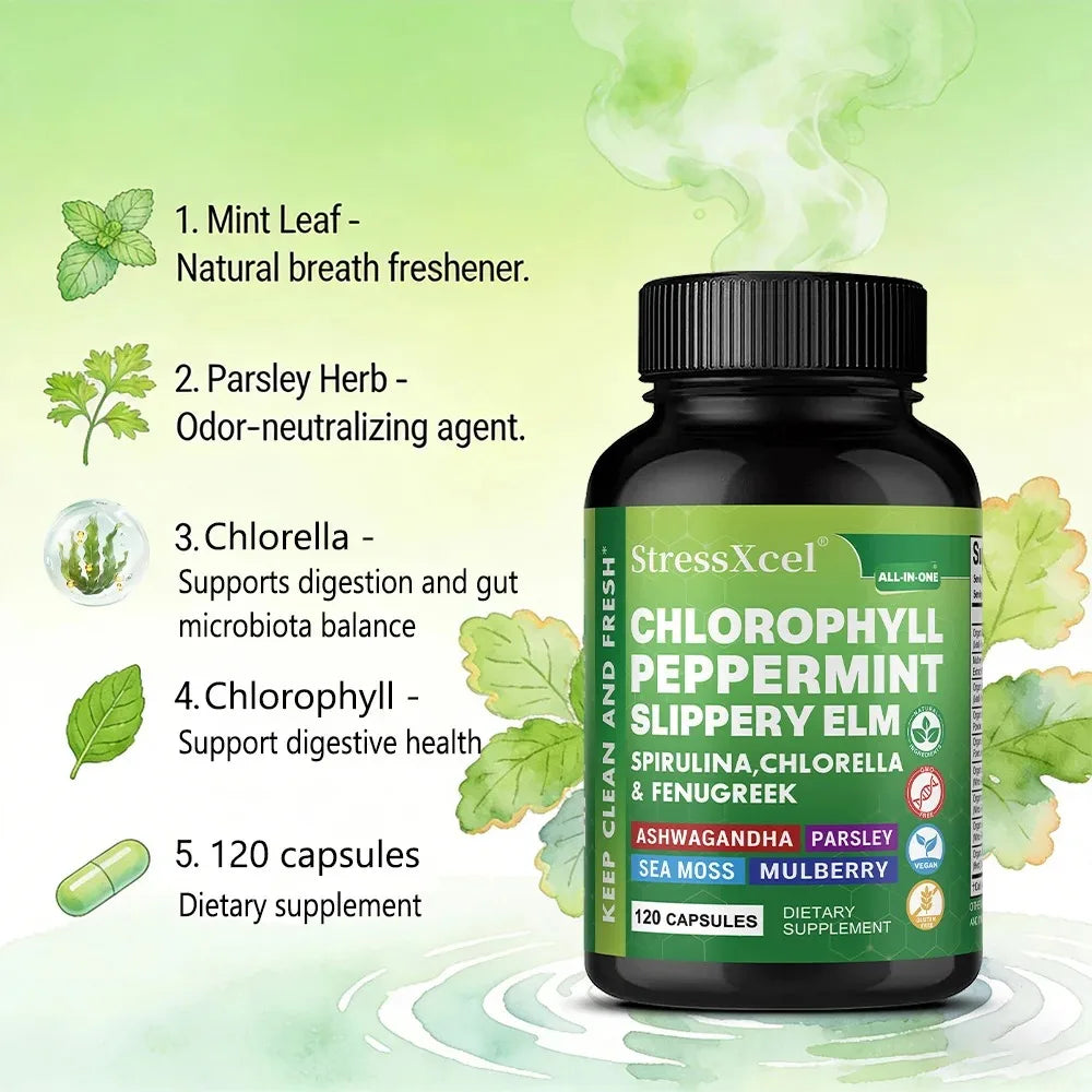 Chlorophylle menthe et persil, 120 capsules – CLEVI Paris