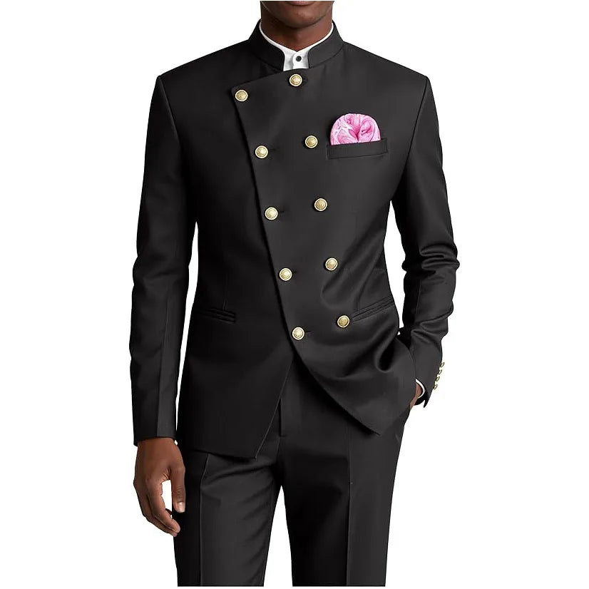 Costume Homme 2 Pièces Col Mandarin – CLEVI Paris
