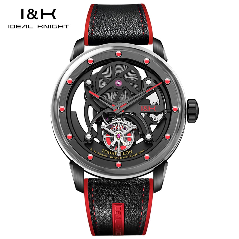 Ideal Knight 6809 Montre Homme Tourbillon Automatique Squelette Saphir 5ATM – CLEVI Paris