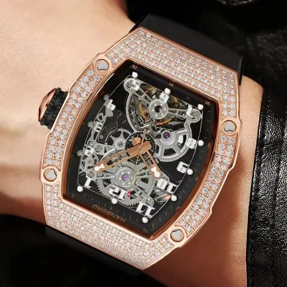 HANBORO 970 Montre Homme Automatique Miyota 50mm 180 Cristaux Étanche 5ATM – CLEVI Paris