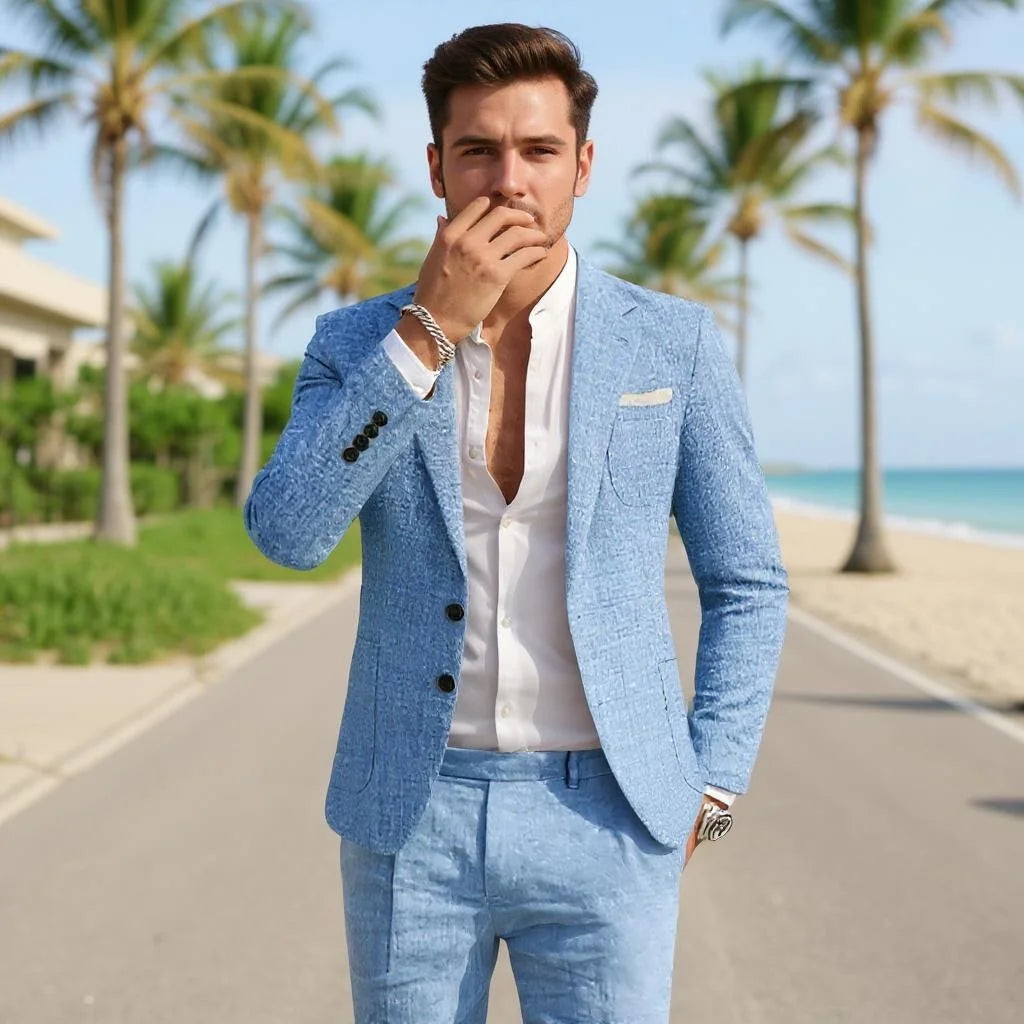 Costume Homme Lin Été 2 Pièces – CLEVI Paris