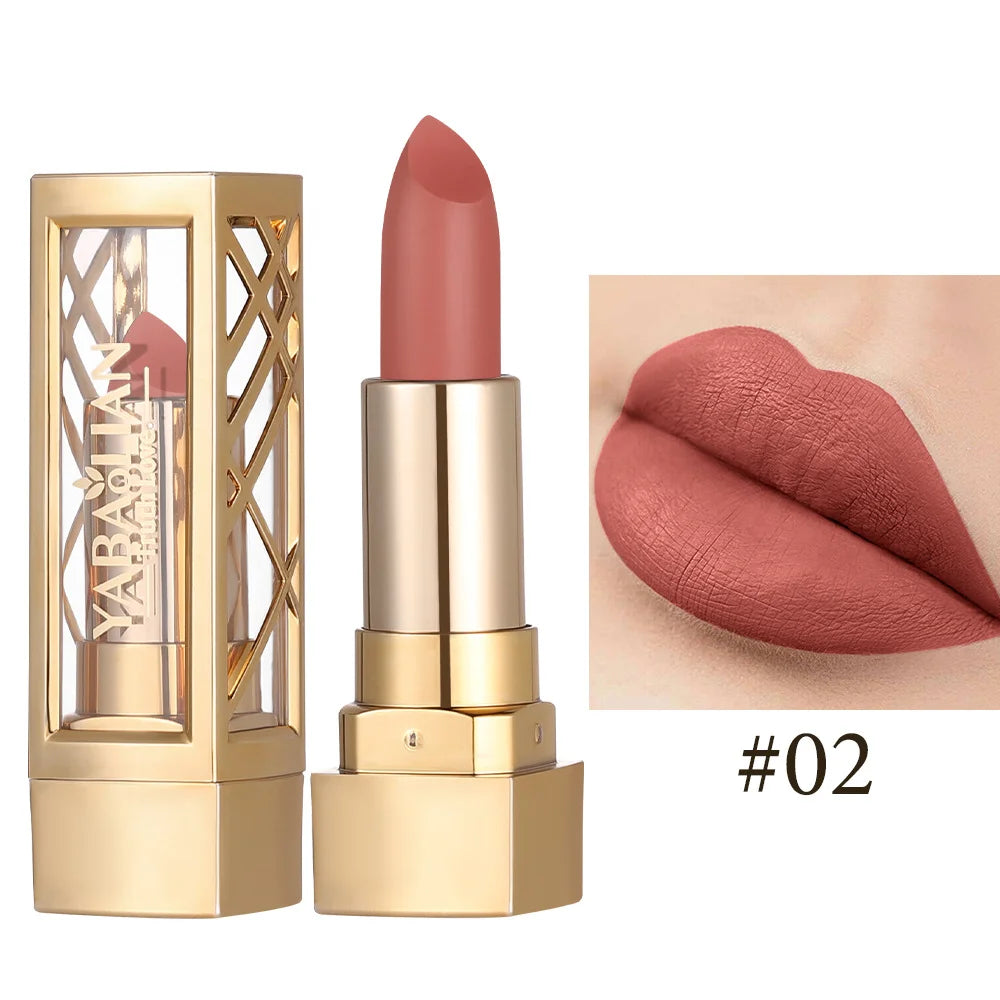 Rouge à Lèvres Mat Crème Longue Tenue Coque Dorée – CLEVI Paris
