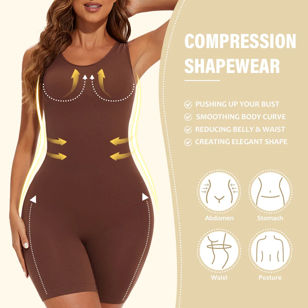 Gaine Gainante Femme Bodysuit Sculptant Sans Couture Contrôle Ferme Bretelles Larges Combinaison Minceur S-XXL – CLEVI Paris