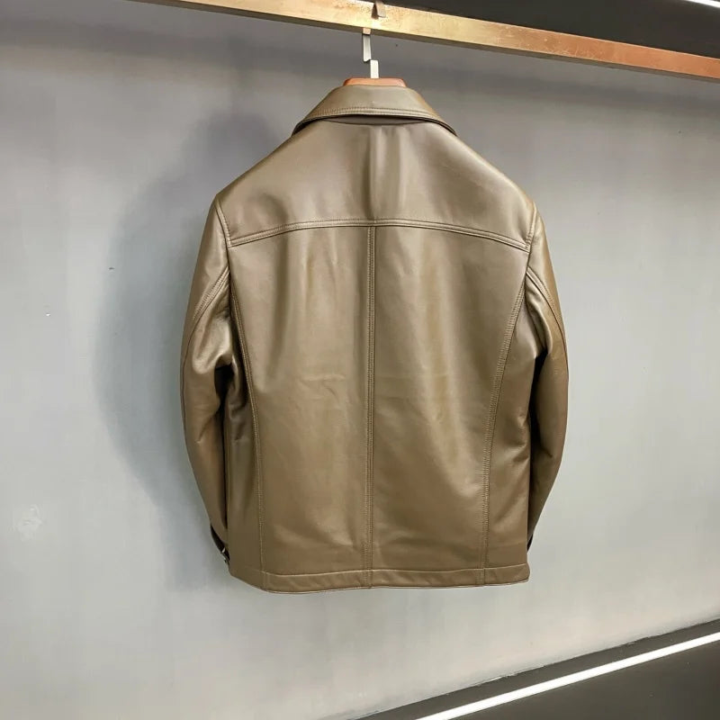 Veste homme en cuir à poches poitrine – CLEVI Paris