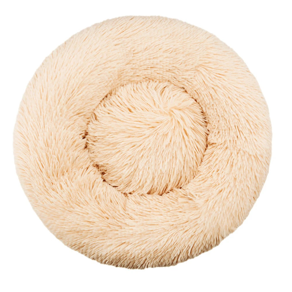 Panier rond chien et chat en peluche 40–90 cm – CLEVI Paris