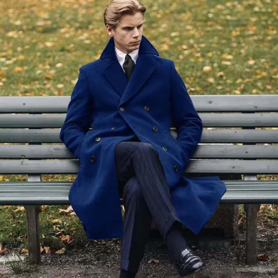 Manteau long homme à double boutonnage – CLEVI Paris