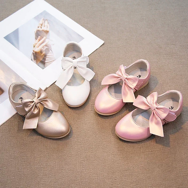 Chaussures plates fille à grand nœud – CLEVI Paris
