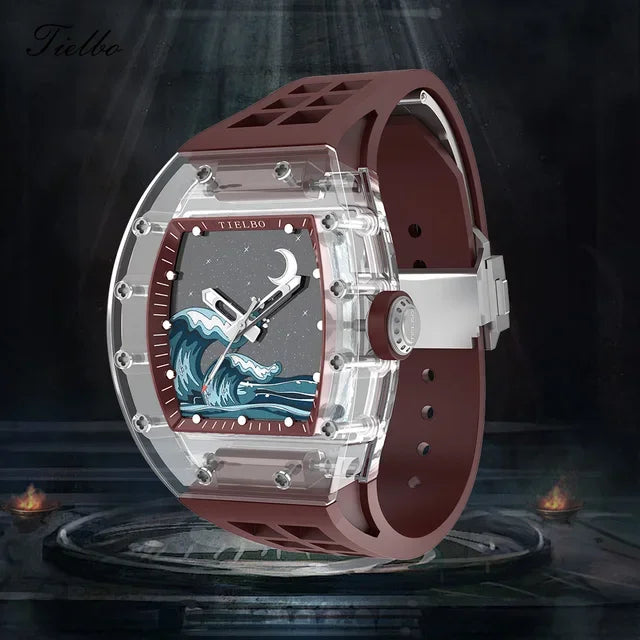 Montre Mécanique Squelette Saphir Homme – CLEVI Paris
