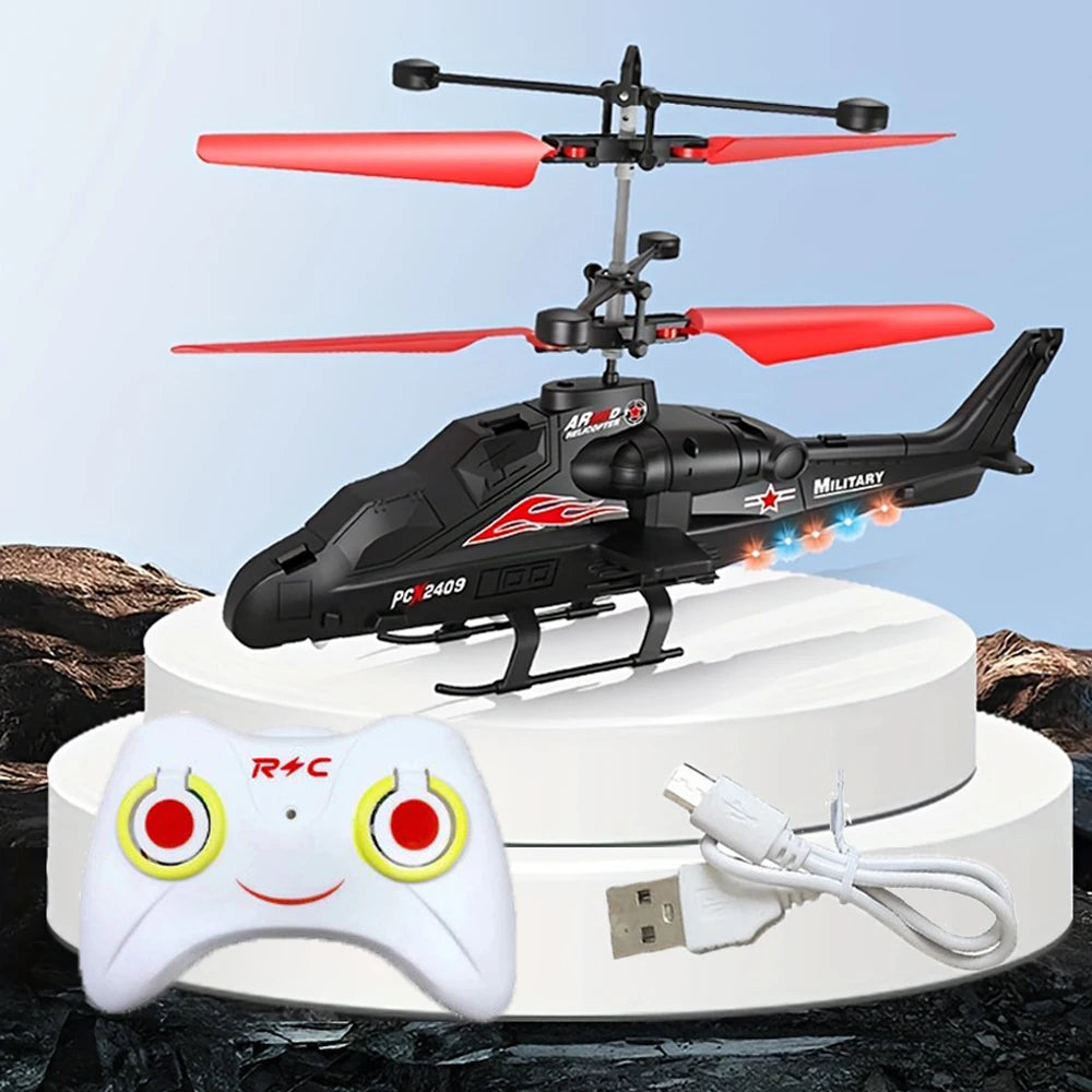 Hélicoptère Télécommandé Infrarouge LED – 2 Canaux, Charge USB, Intérieur, Idéal Enfants 6-12 Ans – CLEVI Paris