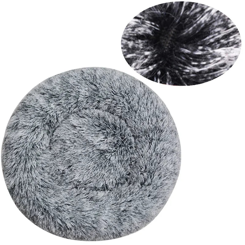 Panier rond chien et chat en peluche 40–90 cm – CLEVI Paris