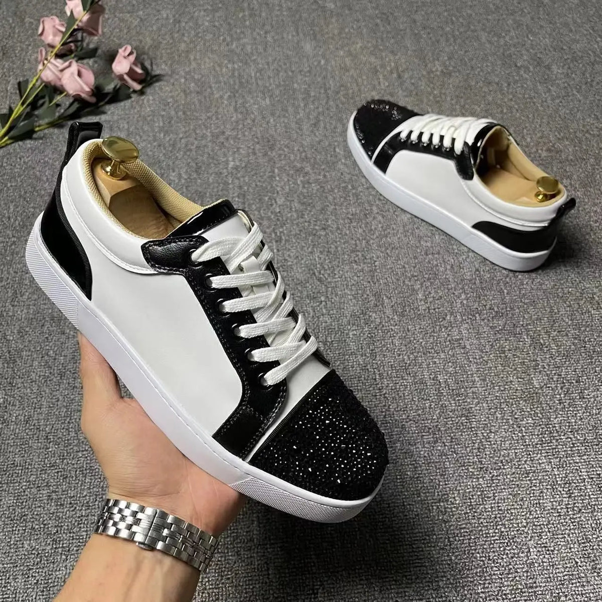 Sneakers Plates Punk Rivets Microfibre Unisexe – CLEVI Paris