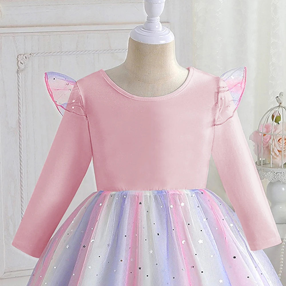 Robe fille évasée en coton et élasthanne – CLEVI Paris