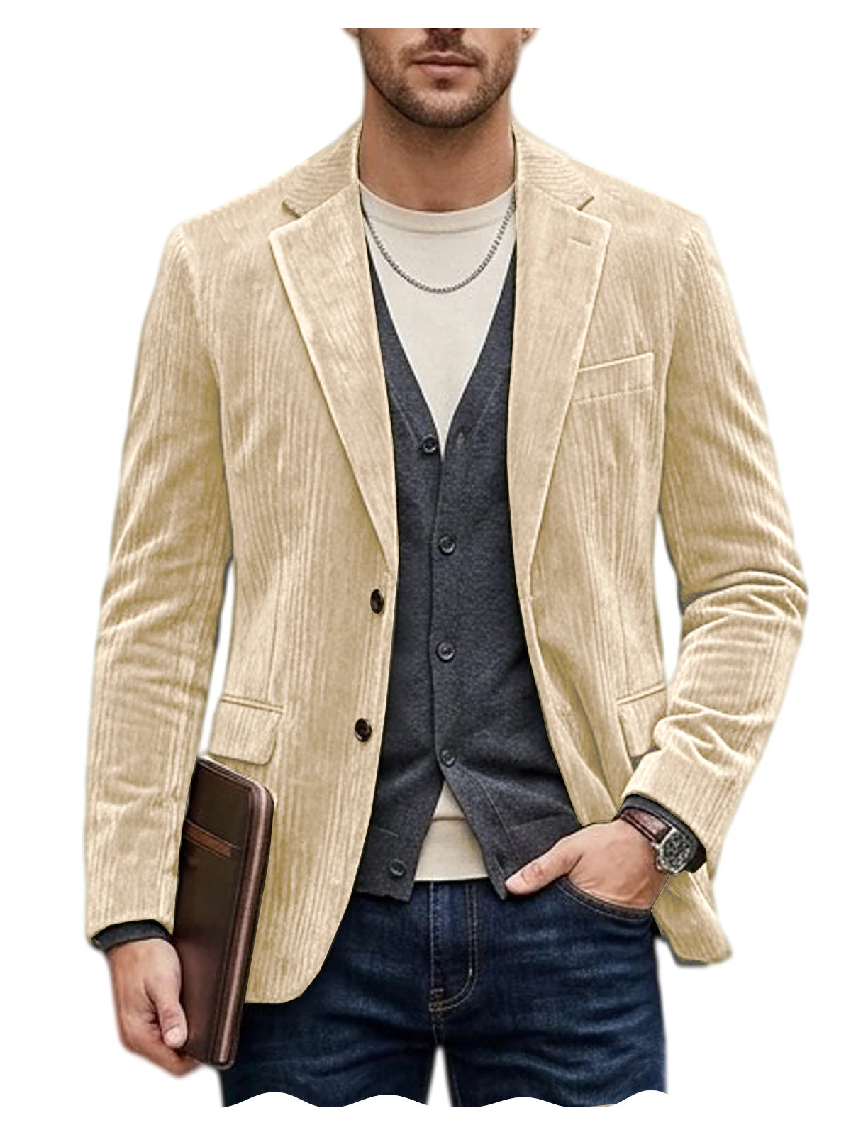 Blazer homme en velours côtelé, coupe ajustée – CLEVI Paris