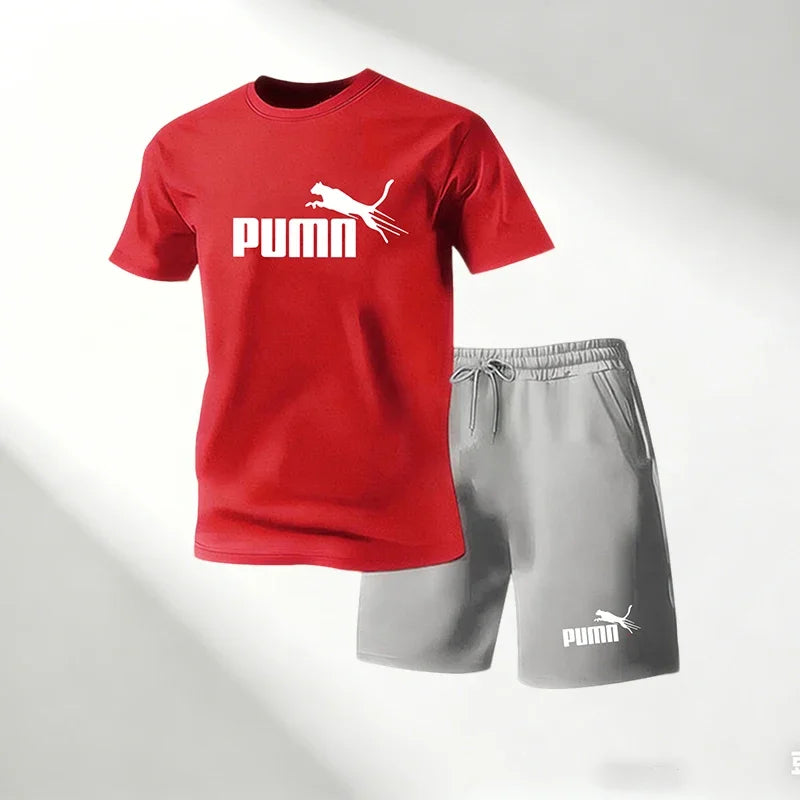 Lot de 2 Ensembles Homme T-Shirt Col Rond + Short Sport Séchage Rapide – CLEVI Paris