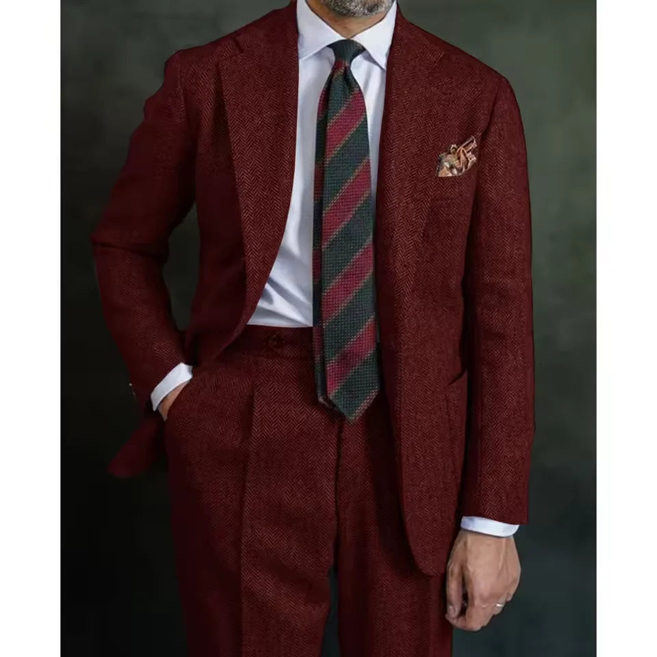 Costume homme à chevrons deux pièces – CLEVI Paris