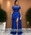 Robe de soirée longue étagée en dentelle – CLEVI Paris