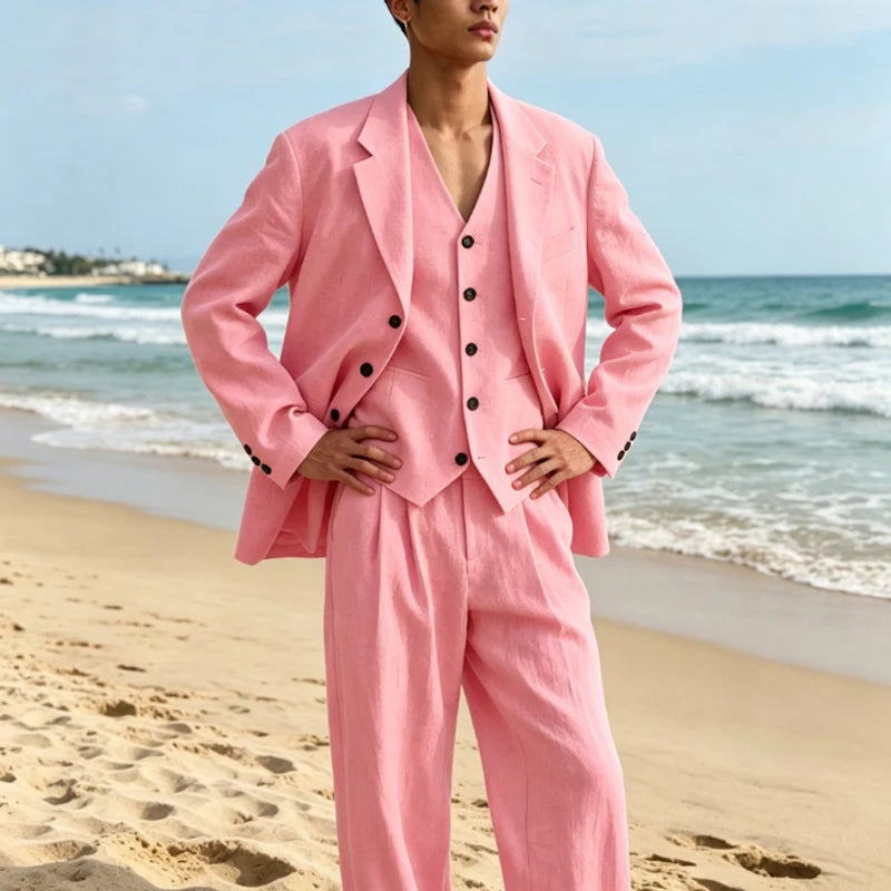 Costume Homme Lin 3 Pièces – CLEVI Paris