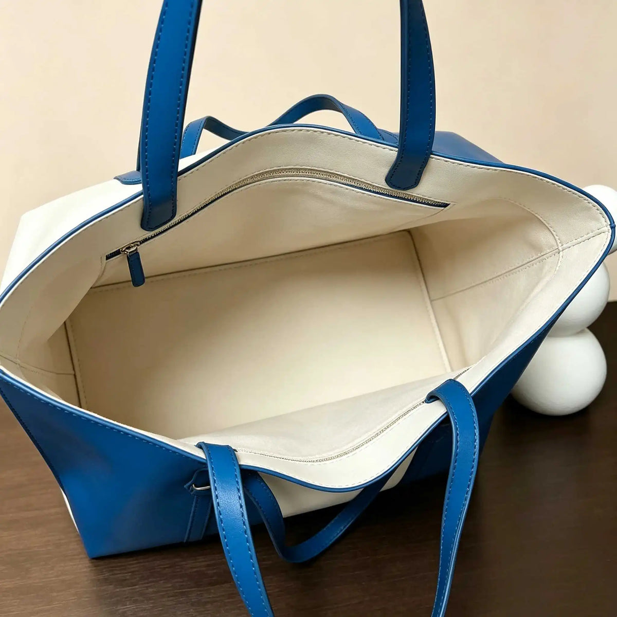 Sac Épaule Femme Cuir Véritable Workwear Bicolore – CLEVI Paris