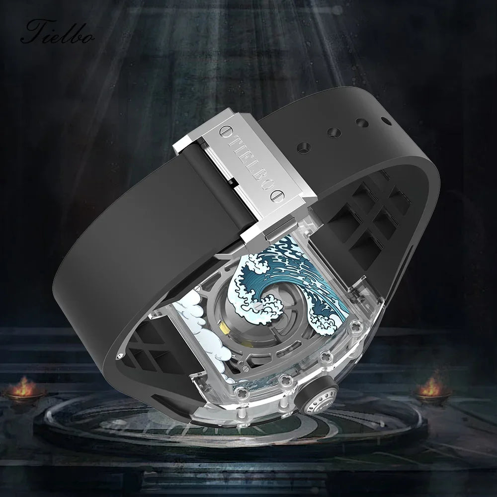 Montre Mécanique Squelette Saphir Homme – CLEVI Paris