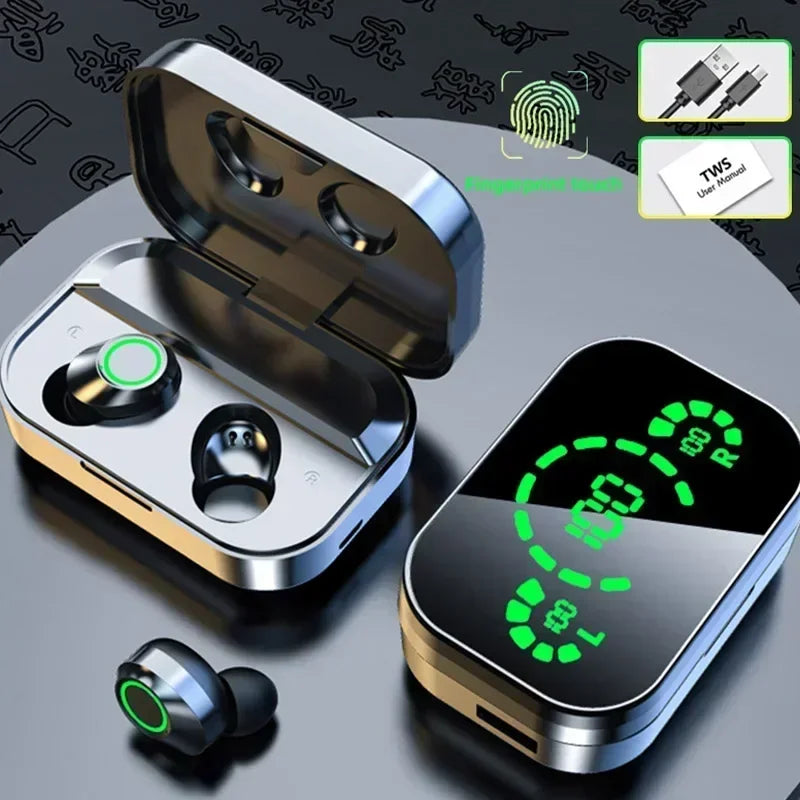 Écouteurs TWS YD03 Bluetooth 5.3 ANC NFC Boitier LED – CLEVI Paris