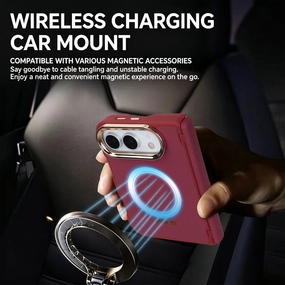 Coque iPhone Duo MagSafe simili cuir à carreaux – CLEVI Paris