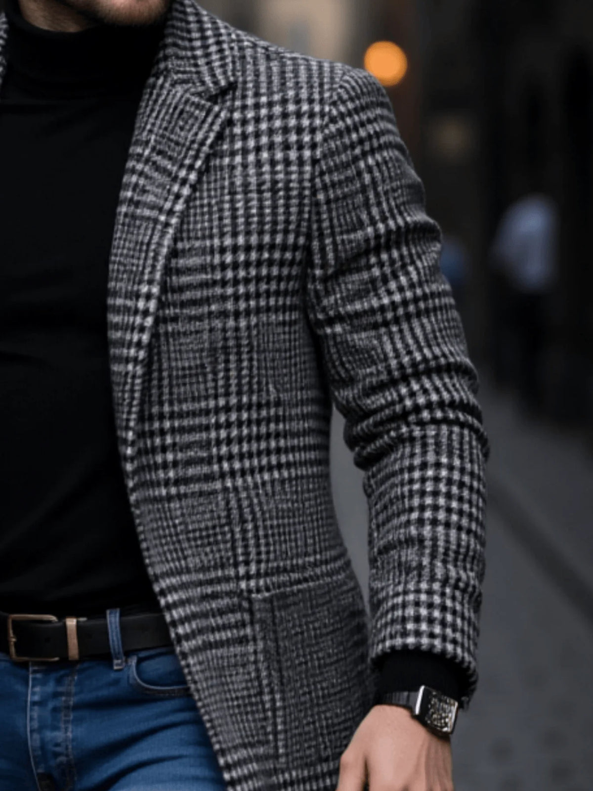 Trench-Coat Pied-de-Poule Homme Hiver – CLEVI Paris
