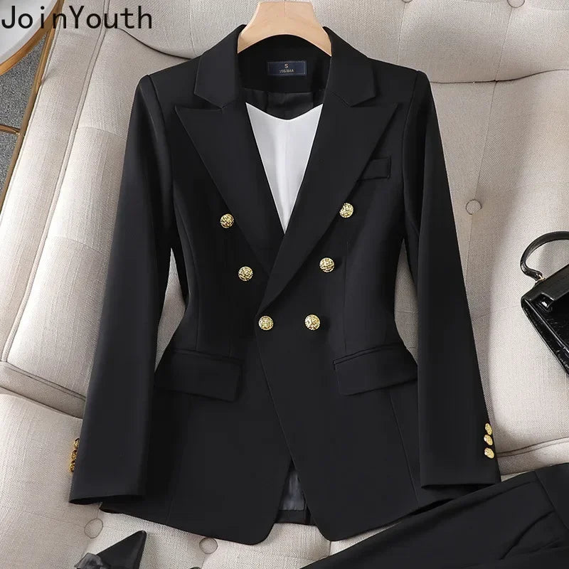 Ensemble femme blazer et pantalon droit – CLEVI Paris