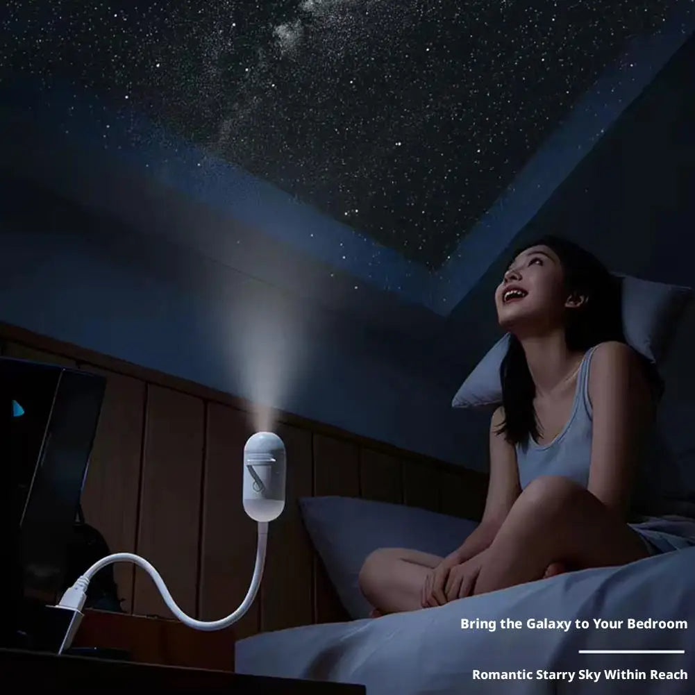 Veilleuse Projecteur Galaxy 2-en-1 – Ciel Étoilé LED, Rotation 360°, Films Interchangeables & Tactile – CLEVI Paris