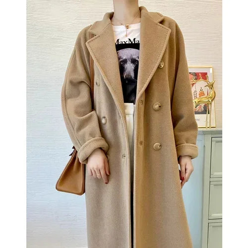 Manteau femme laine et cachemire croisé – CLEVI Paris