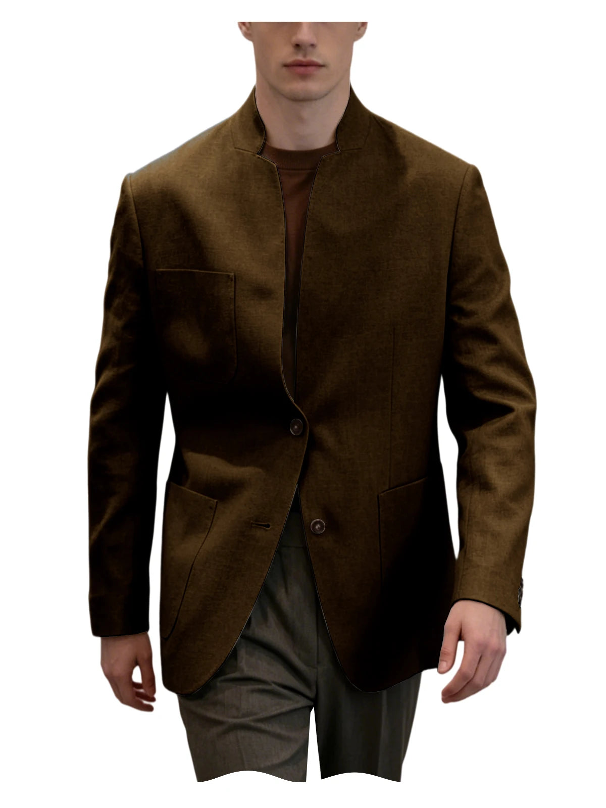 Blazer homme en lin – Col montant – CLEVI Paris