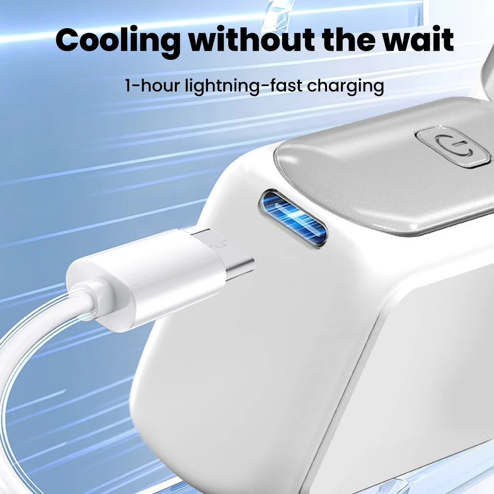 Ventilateur de poche rechargeable 5 vitesses USB-C – CLEVI Paris