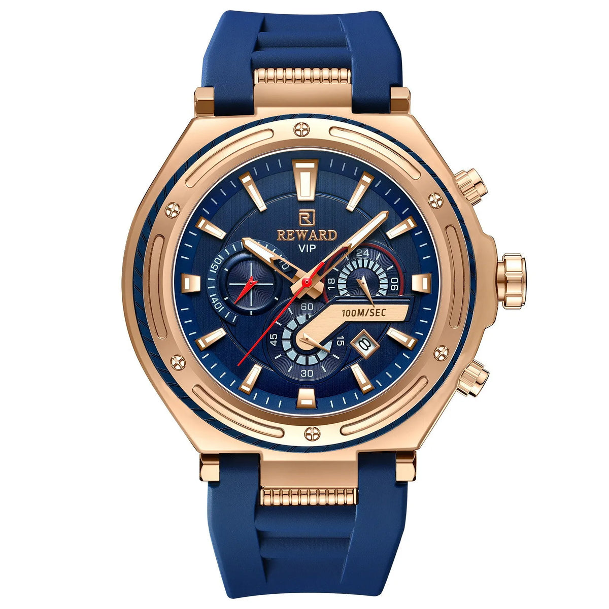 REWARD RD831508M Montre Homme Quartz Sport Ronde Chrono Calendrier Lumineux 30M – CLEVI Paris