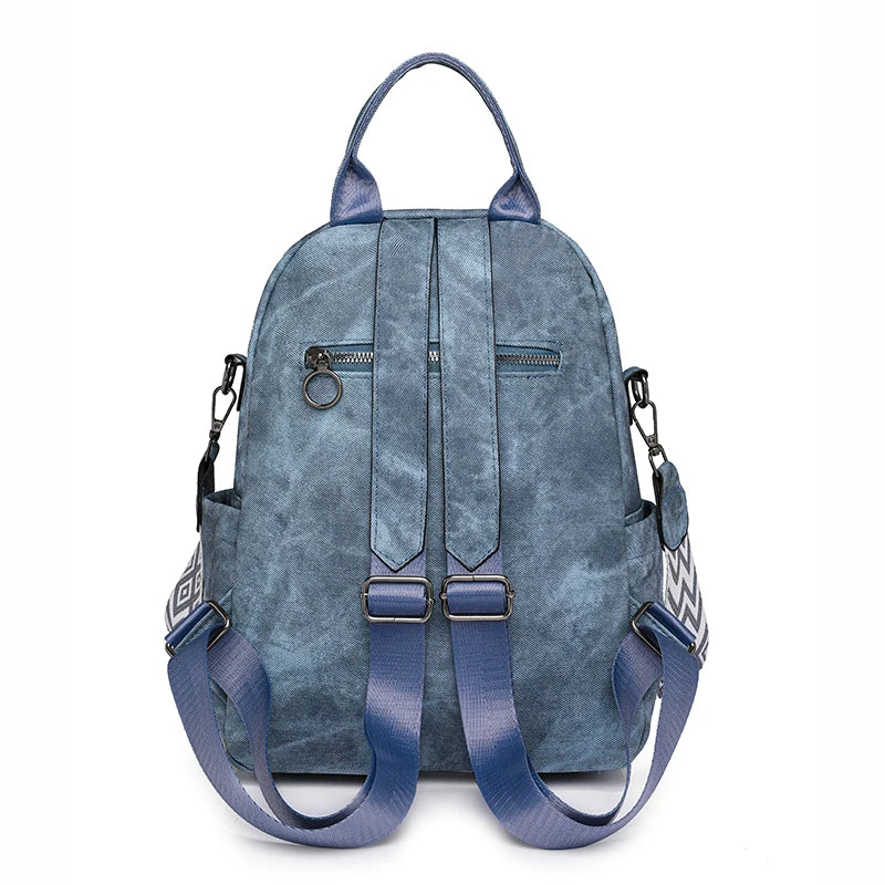 Sac à Dos PU Souple Femme Grande Capacité Retro Voyage École – CLEVI Paris