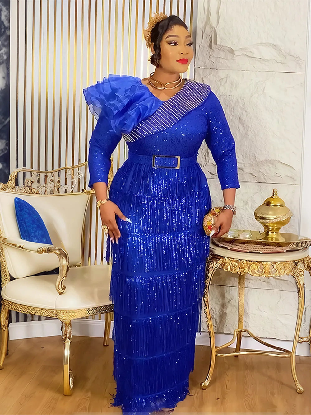 Robe maxi africaine de mariage – CLEVI Paris