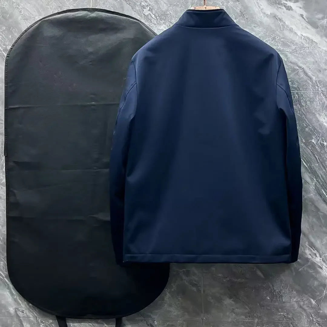 Veste homme bleue à col montant – CLEVI Paris