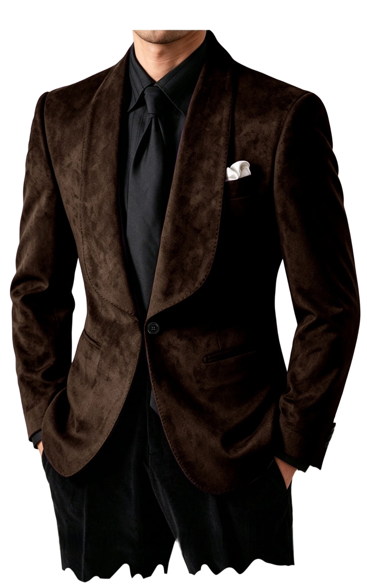 Blazer homme en suédine col châle – CLEVI Paris