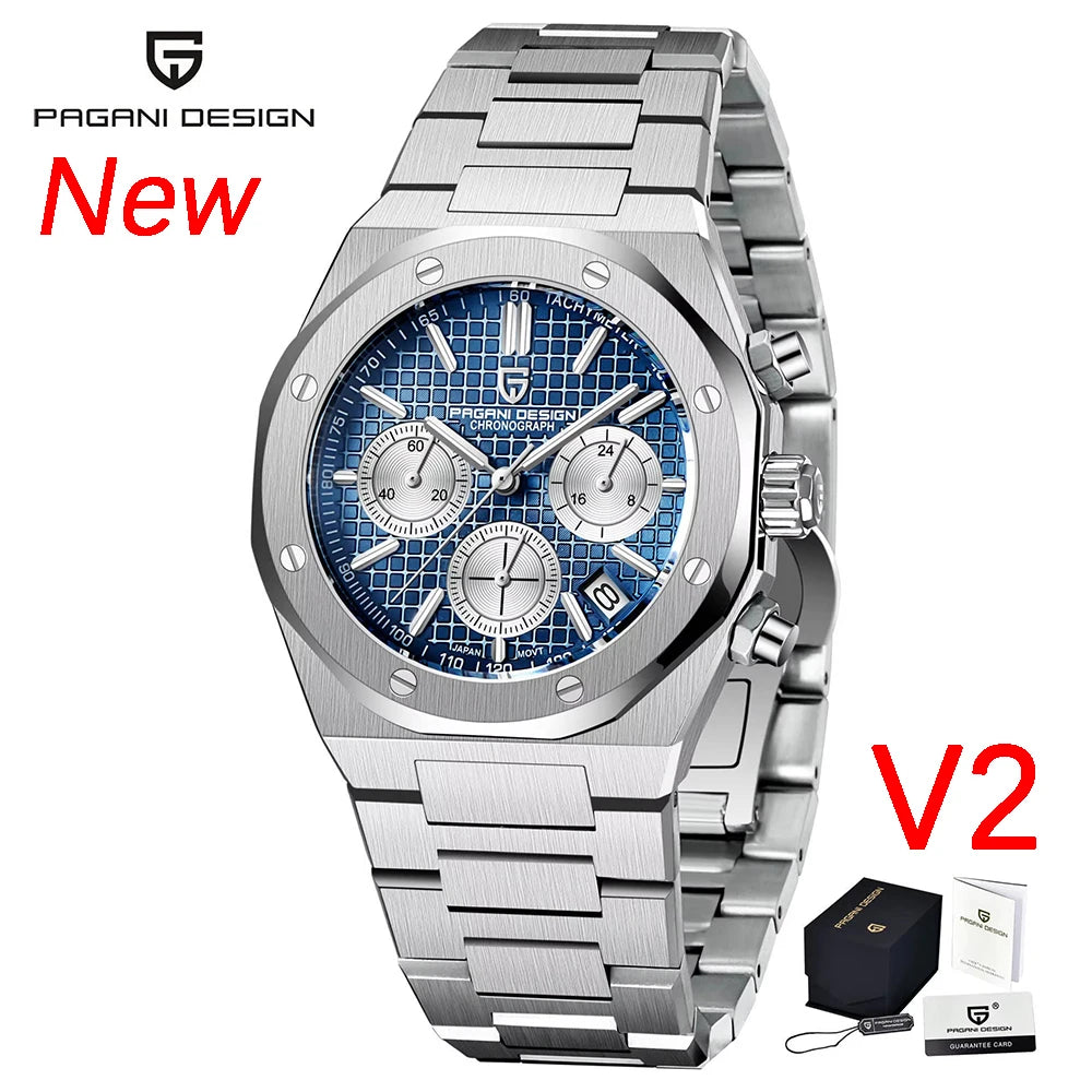 Montre Quartz Homme Pagani Design PD-1707 V2 VK63 Saphir Lumineux C3 Étanche 20 Bar Business 3 Coloris – CLEVI Paris