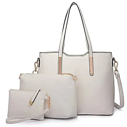 Coffret 3 Sacs Femme PU Synthétique Tote 34cm + Épaule + Pochette – CLEVI Paris